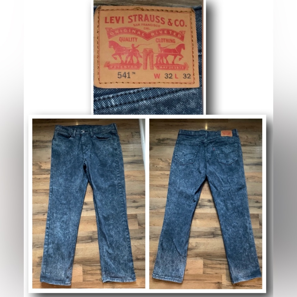Levi Strauss & Co  541 Stonewashed  Waist 32 X Length 32   Marled Dark Blue EUC
